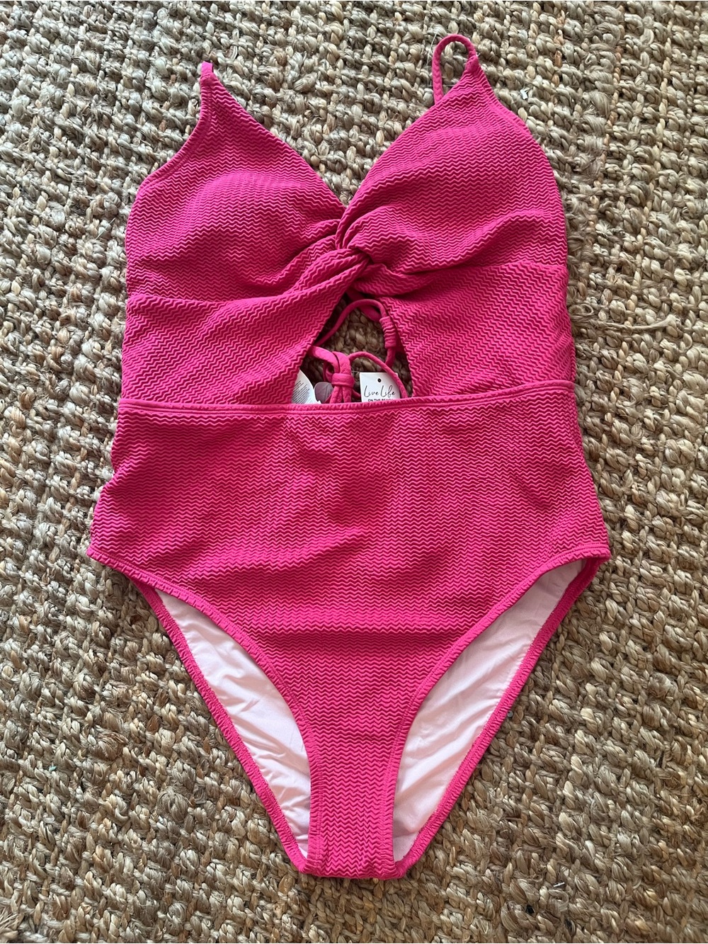 Pink One-Piece women ' Swim Suit with Twist Front